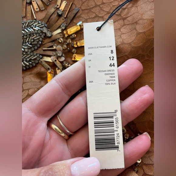 NWT women’s Ellie Tahari patterned silk jewel dress with Carlisle belt size 8 - Picture 10 of 10